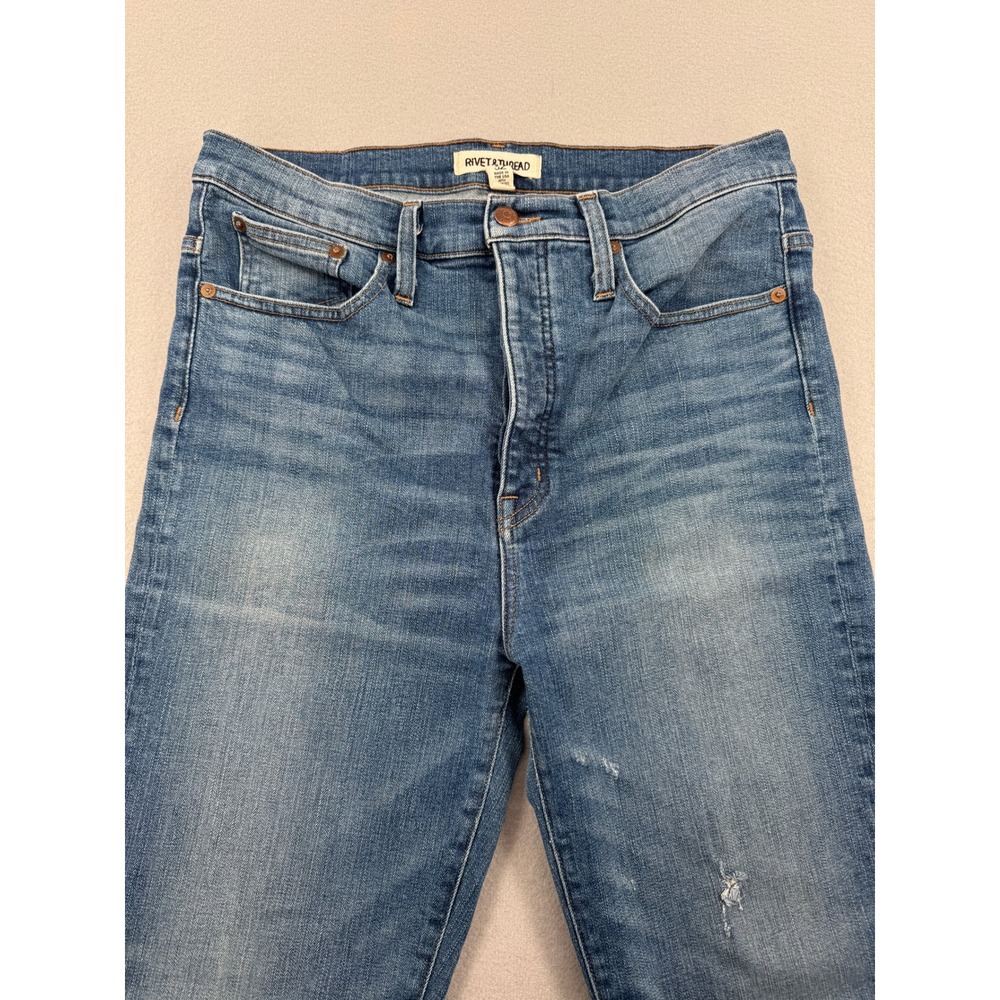 Rivet & Thread Madewell Selvedge Skinny Flare Jean High-Rise Women 32 Button Fly